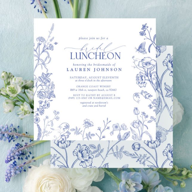 Invitación Lunquete de novia azul y blanco en Francia (Subido por el creador)