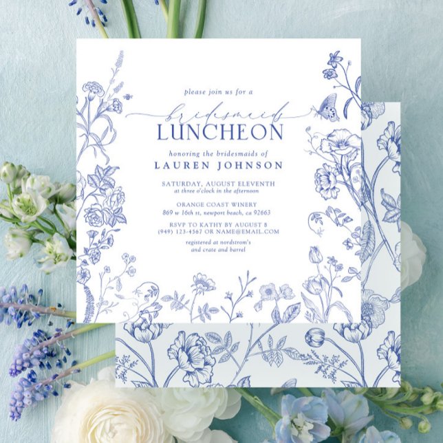 Invitación Lunquete de novia azul y blanco en Francia (Subido por el creador)
