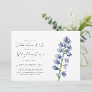 Invitación Lupine   Simple Celebración de la Vida Funeral