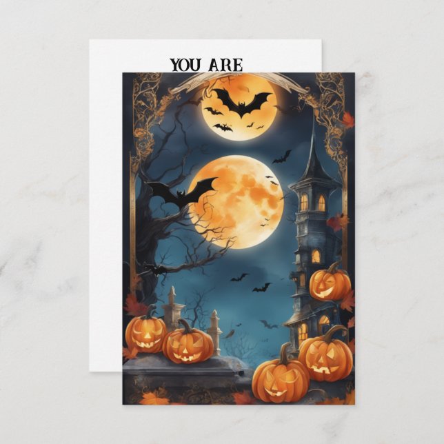 Invitación Lure lunar: Personalizar, tu encantada película de (Anverso / Reverso)