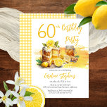 Invitación Luscious Lemon Cake Ginger Tea 60th Birthday Party<br><div class="desc">Presentamos nuestro delicioso diseño compuesto de Invitación de Cumpleaños Lemon Zest! Celebre su día especial con la combinación perfecta de frescura y dulzura. Este encantador diseño capta la esencia de la primavera y el verano, por lo que es ideal para celebrar fiestas de cumpleaños en las cálidas estaciones. El elemento...</div>
