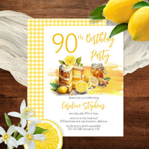 Invitación Luscious Lemon Cake Ginger Tea 90th Birthday Party