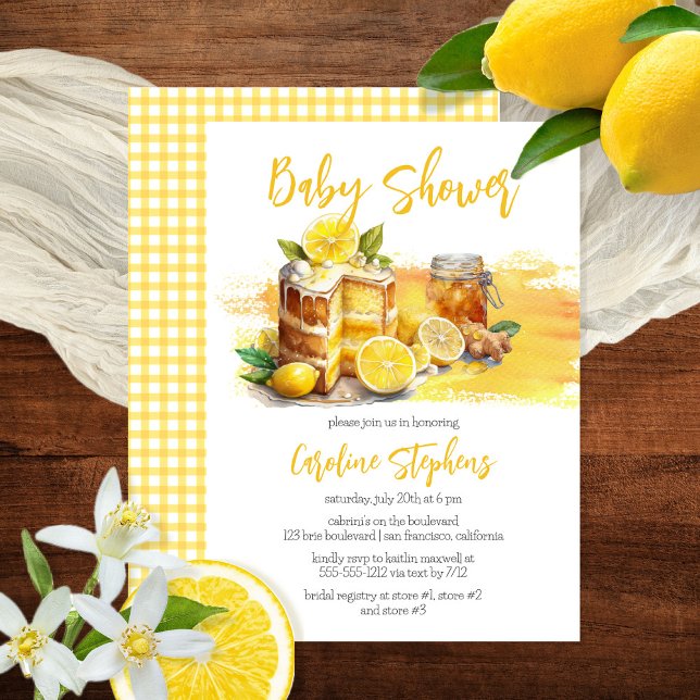Invitación Luscious Lemon Cake Ginger Tea Baby Shower (Subido por el creador)