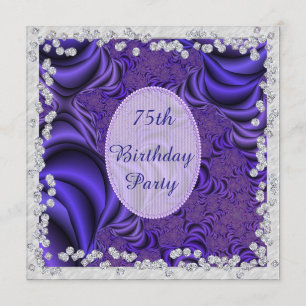 Invitación Luscious Lilac & Diamonds 75th Birthday Party