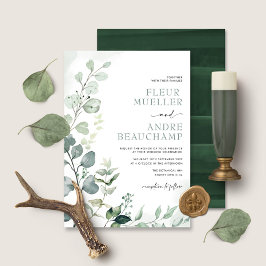 Invitación Lush Boho Botanical Greenery Eucalyptus Wedding