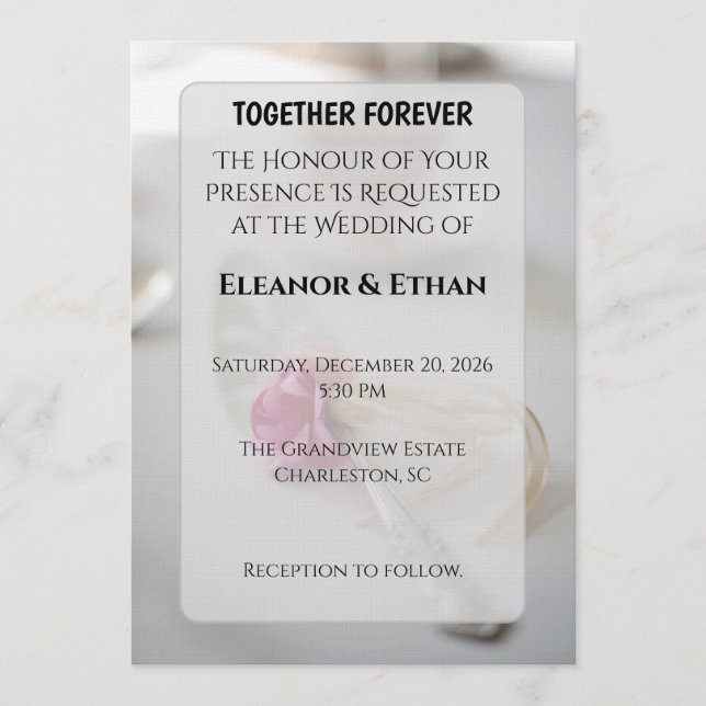 Invitación Lush Deep Red Rose Bouquet Moody Romantic Wedding  (Anverso)