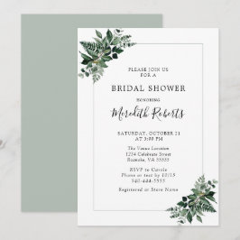 Invitación Lush Emerald Green Foliage Bridal Shower