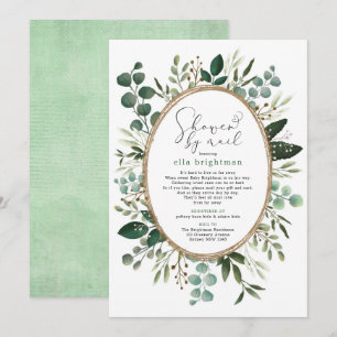 Invitación Lush Greenery Baby Shower Por Correo A Larga Dista