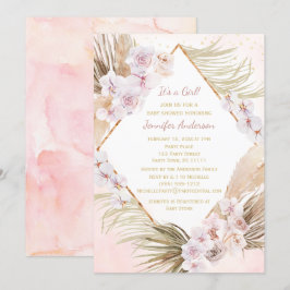 Invitación Lush Pink Gold Baby Shower