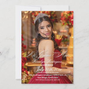 Invitación Lux y elegante Foto Quinceanera Gold