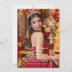 Invitación Lux y elegante Foto Quinceanera Gold