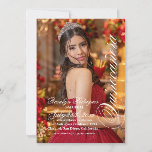 Invitación Lux y elegante Foto Quinceanera Gold
