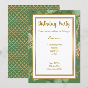 INVITACIÓN LUXE EUCALYPTUS MERMAID SAGE INSPIRADA