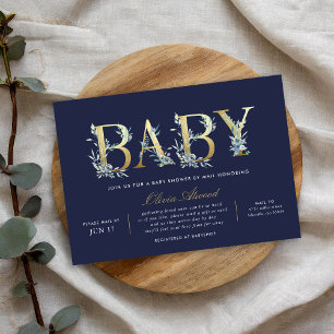 Invitación Luxe Floral Baby Shower por correo