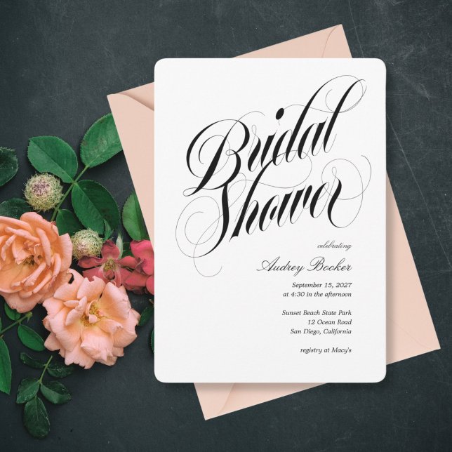 Invitación Luxe Headline Bridal Shower (Subido por el creador)