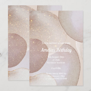 INVITACIÓN LUXE MARBLE BUBBLE CUMPLEAÑOS