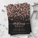 Invitación Luxe Rosa Gold Winter Shiny Stars Company Xmas<br><div class="desc">Elegante Empresa Formal y Fiesta de Navidades corporativos / Cocktail / Dinner Invitation con estrellas purpurinoso. Impresione a sus amigos y compañeros de trabajo con este sofisticado y elegante diseño de invitación.</div>