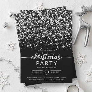 Invitación Luxe Silver Winter Shiny Stars Company