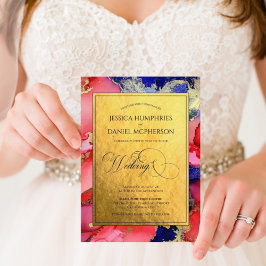 Invitación Luxurious Gold Abstract Formal Wedting