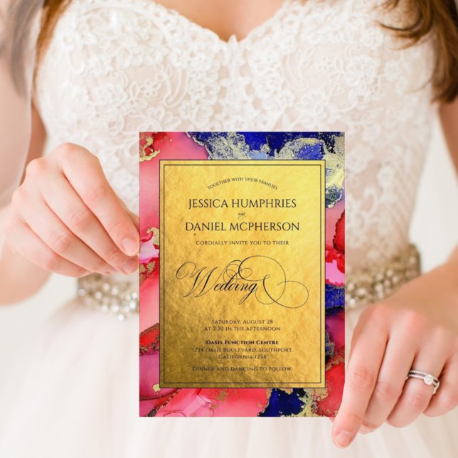 Invitación Luxurious Gold Abstract Formal Wedting (Subido por el creador)