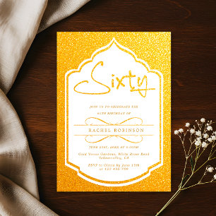 Invitación Luxurious Gold Script 60TH Birthday Party