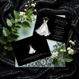 Invitación Luxurious Little White Dress Glitter Bridal Shower