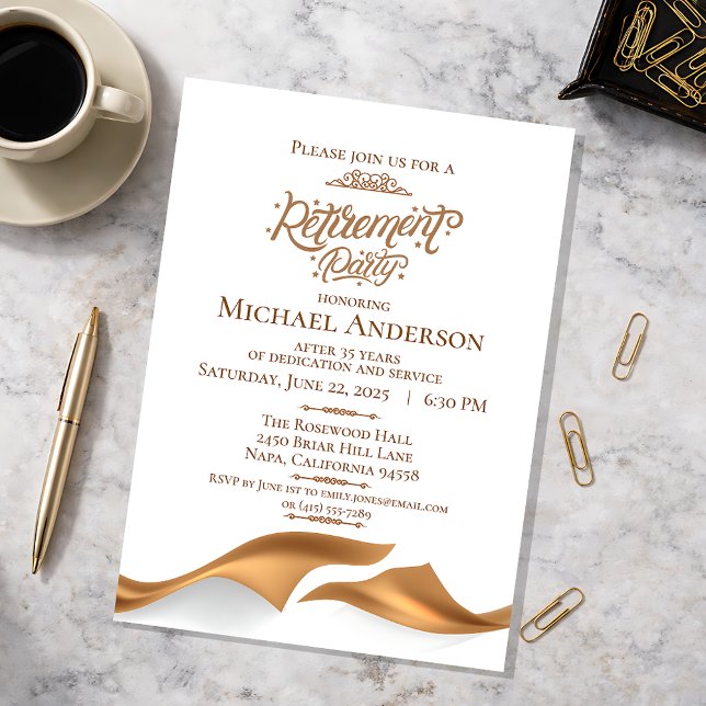 Invitación Luxurious Retirement Party (Luxurious Retirement Party Invitation)