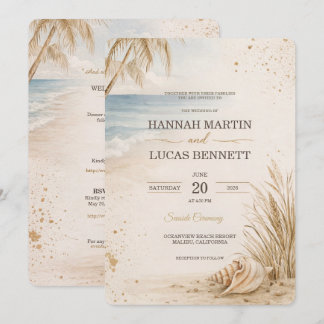 Invitación Luxury Beach Wedding Invitation Template