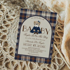 Invitación Luxury Bear Preppy Girl Baby Shower