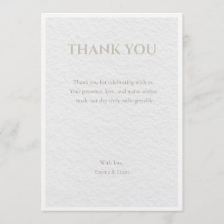 Invitación Luxury Beige & Gold Wedding Thank You Card | Elega