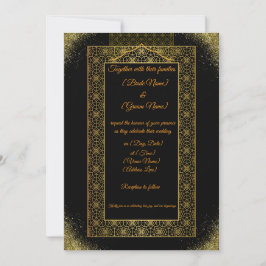 Invitación Luxury Black and Gold Wedding Invitation | Elegant