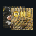 Invitación Luxury Black Gold disco Photo Birthday<br><div class="desc">Diseño de lujo Black and Gold Photo Birthday One. Puede cambiar el texto y la foto muy fácilmente sólo haga clic en Personalizar. Pueden visitar mi tienda para obtener productos más hermosos. Foto tomada :Foto de la pancarta creada por freepic.diller - www.freepik.com</div>