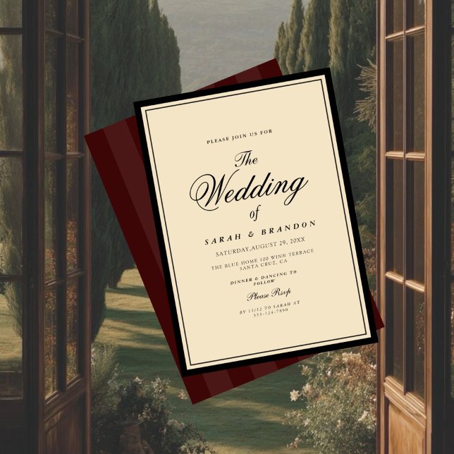 Invitación Luxury Classic Elegant Vintage Style Wedding Invit (Subido por el creador)