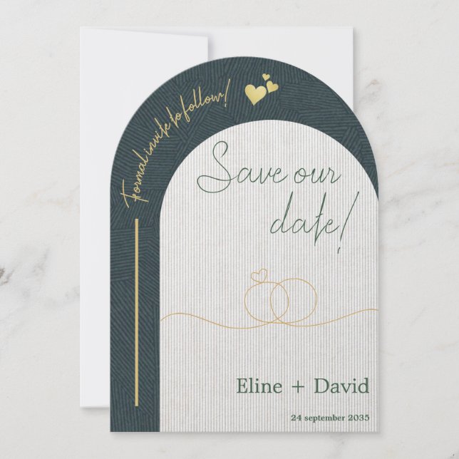 Invitación Luxury Coordinated Save The Date Card  (Anverso)