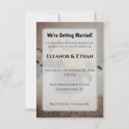 Invitación Luxury Cream Rose Geometric Vase Elegant Wedding 