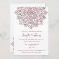 Luxury Faux RROSE Gold Mandala White Baby Shower