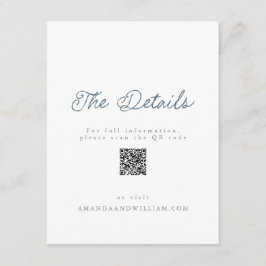 Invitación Luxury French Wedding Details Card QR Code 