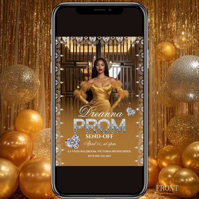 Invitación Luxury Gold Elegant Prom Send-Off Invitation (Subido por el creador)