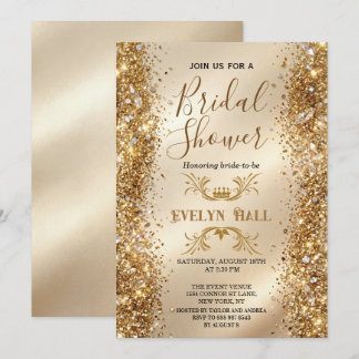Invitación Luxury Gold Glitter Bachelorette Party