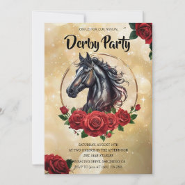 Invitación Luxury Gold Kentucky Derby Party Invitation Black 