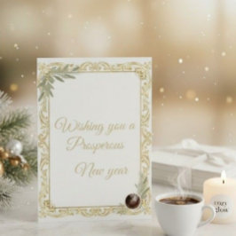 Invitación Luxury Gold Leaf & Pine Elegant New Year Greeting