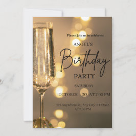 Invitación Luxury Gold Lights Birthday Invitation