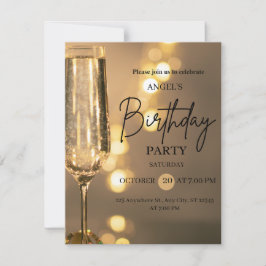 Invitación Luxury Gold Lights Birthday Invitation