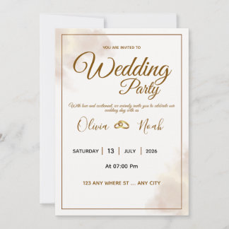 Invitación Luxury Gold Script Wedding Invitation