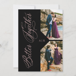 Invitación Luxury Modern 2 Photos Collage Rose Gold Whimsical