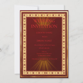 Invitación Luxury Red and Gold Wedding Invitation