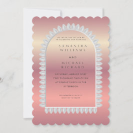 Invitación Luxury Rose Gold Scalloped Wedding Invitation - Cu