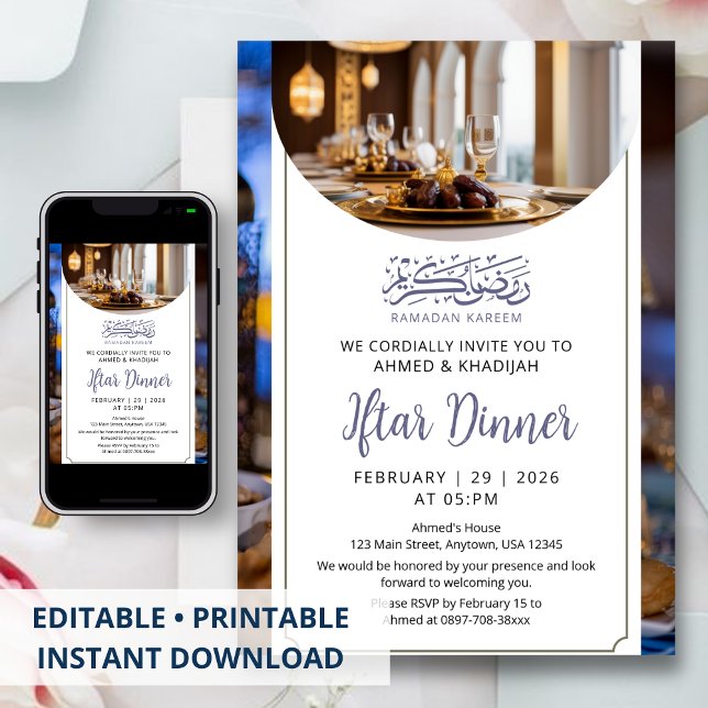 Invitación Luxury Table Setting Ramadan Iftar Invitation (Subido por el creador)