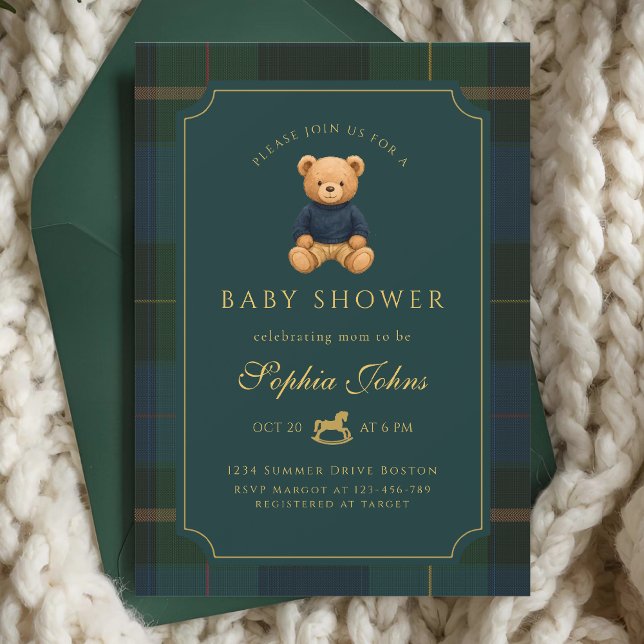 Invitación Luxury Teddy Bear baby shower  (Subido por el creador)