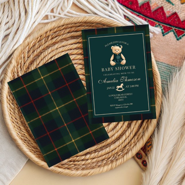 Invitación Luxury Teddy Bear baby shower Invitation (Subido por el creador)